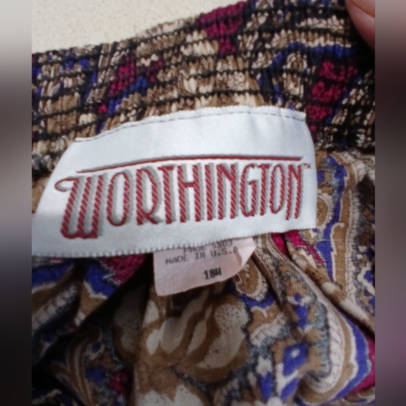 Worthington women's 18W midi paisley print skirt flowy cottagecore offic… - Picture 4 of 6